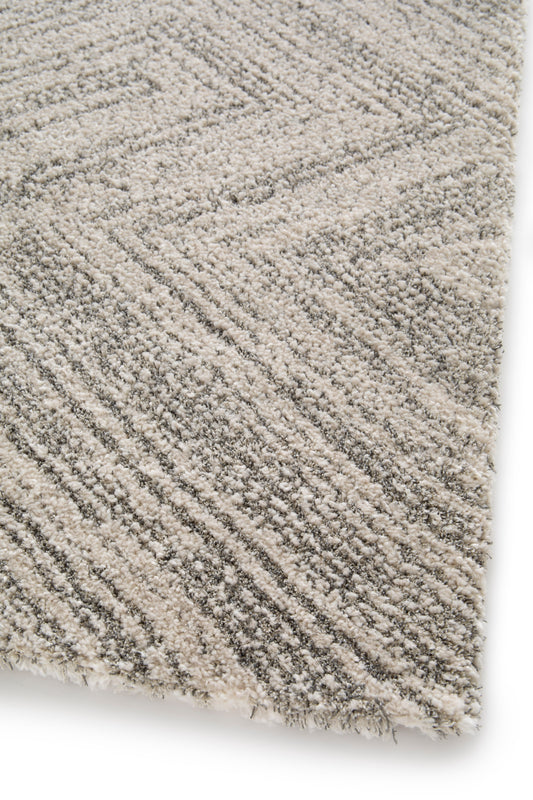 Cumulus low Pile Shaggy rug Siver Grey Geometrical