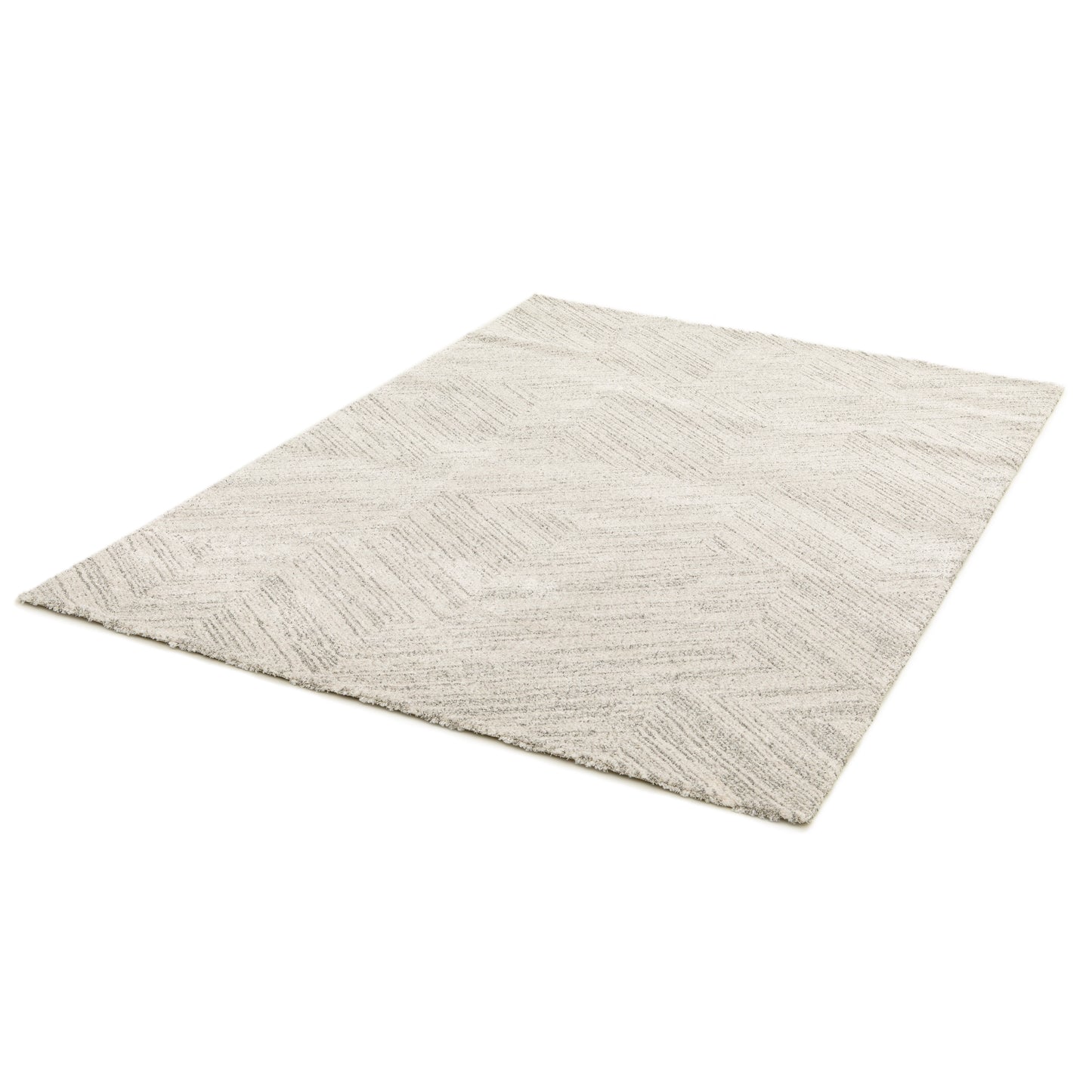 Cumulus low Pile Shaggy rug Siver Grey Geometrical