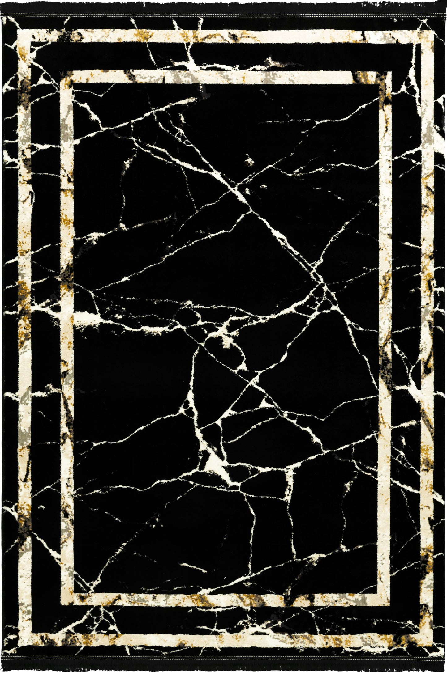Astoria Exquisite Black Broken Marble Design Rug