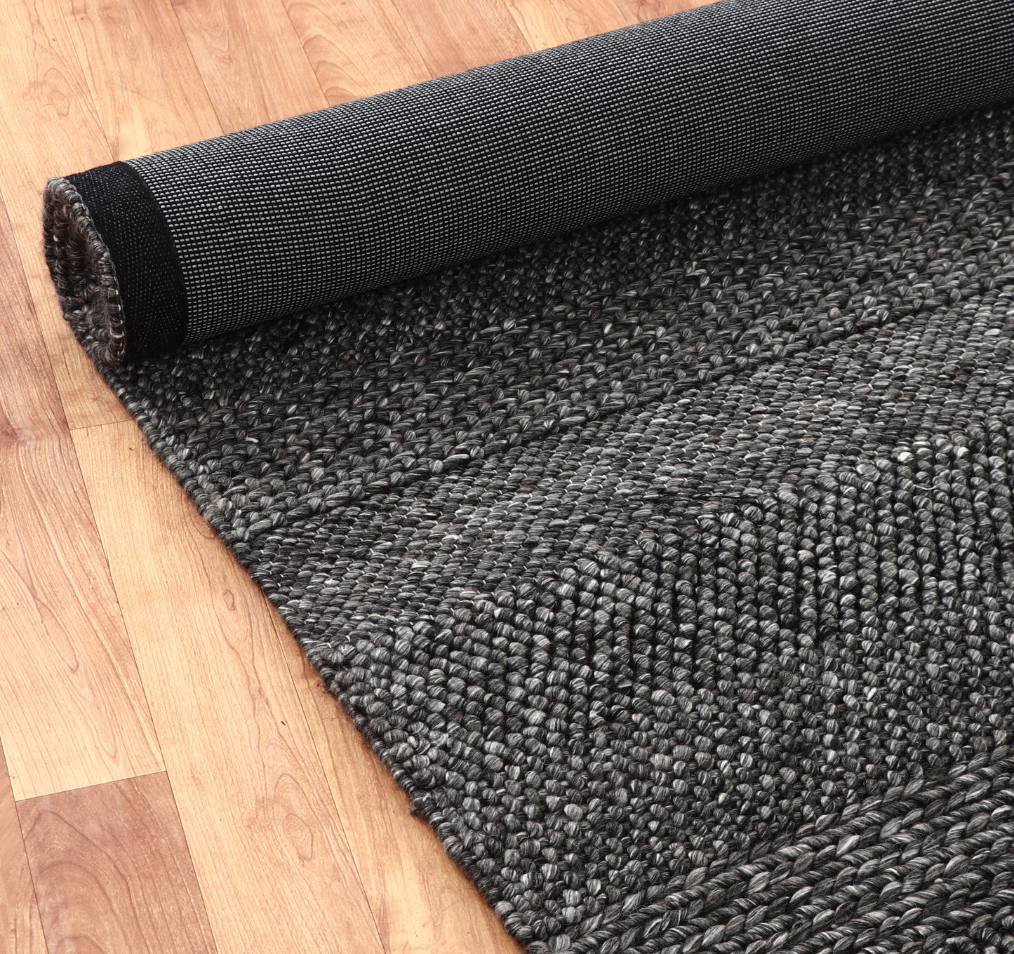 BOALT STRIPED Woolen Braided premium quality NZ wool rugs blended with viscose
