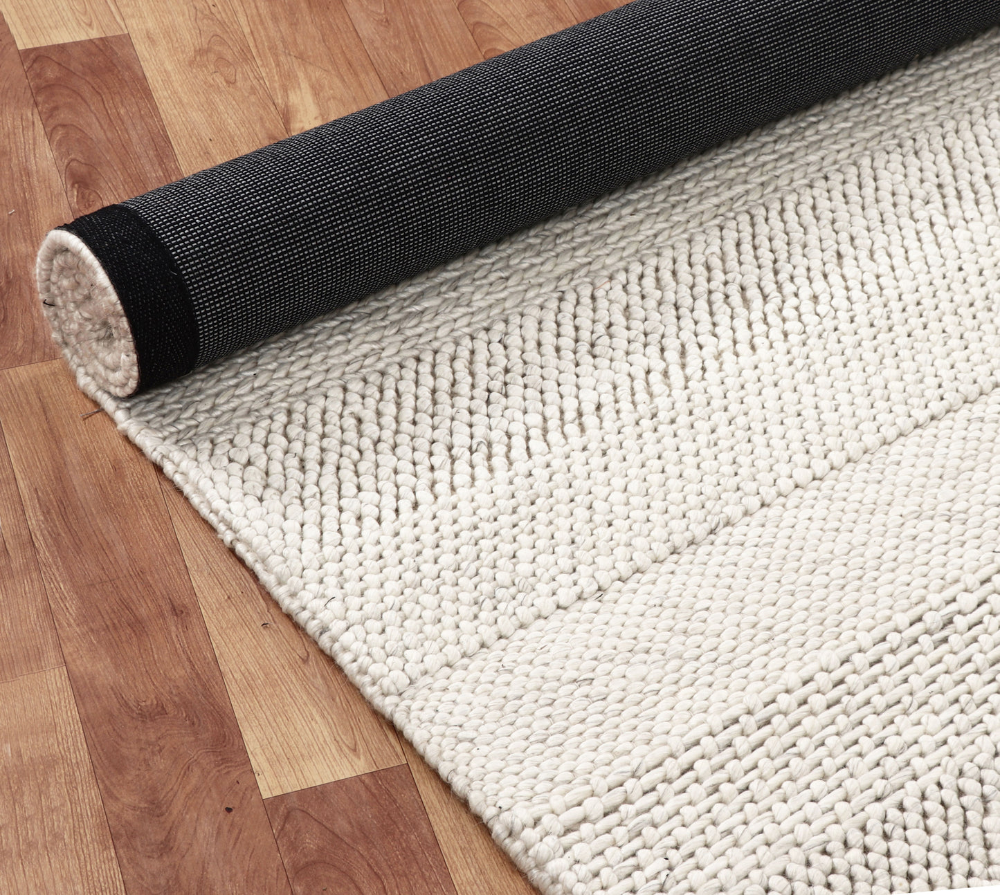BOALT STRIPED Woolen Braided premium quality NZ wool rugs blended with viscose