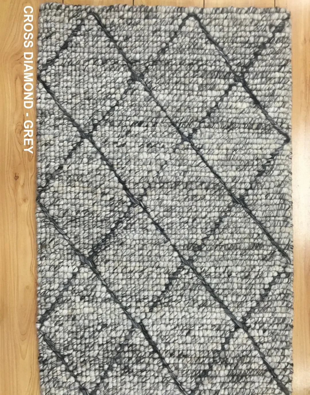 Cross Diamond Woolen Braided premium quality wool rugs