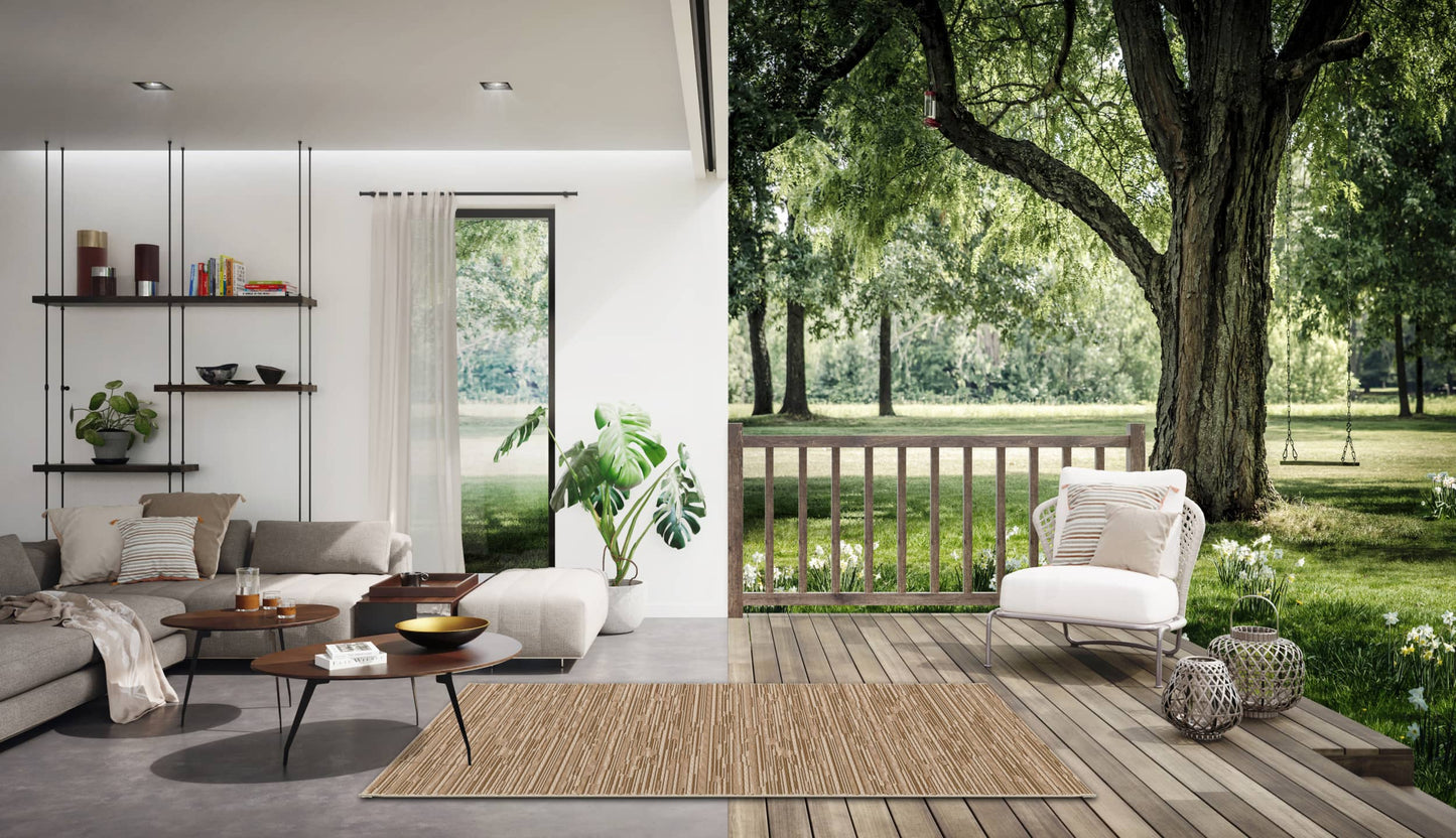 Sand 2 Tone Outdoor Verandah Rug  Jute look