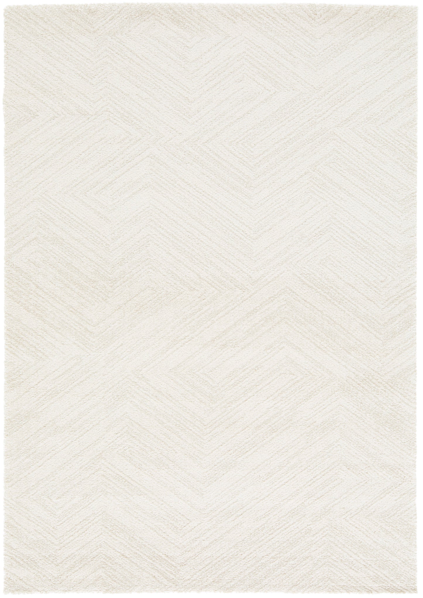 Cumulus low Pile Shaggy rug Cream Geometrical