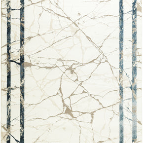 Astoria Exquisite White Broken Marble Design Rug - 10908mh