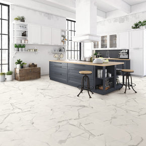 Stone Floor 8.00mm Tile & Marble Designs - My Rug and Homeware - StoneFloor_Marble-Design_Bianco-White1-2
